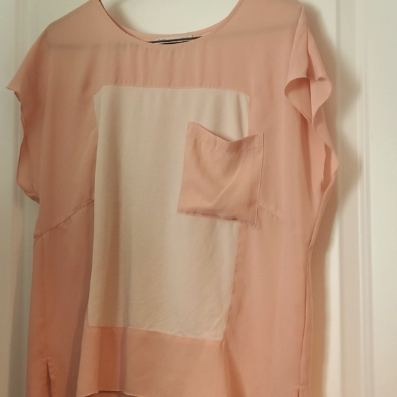 Vintage America Tops - Shear pink blouse sz Large